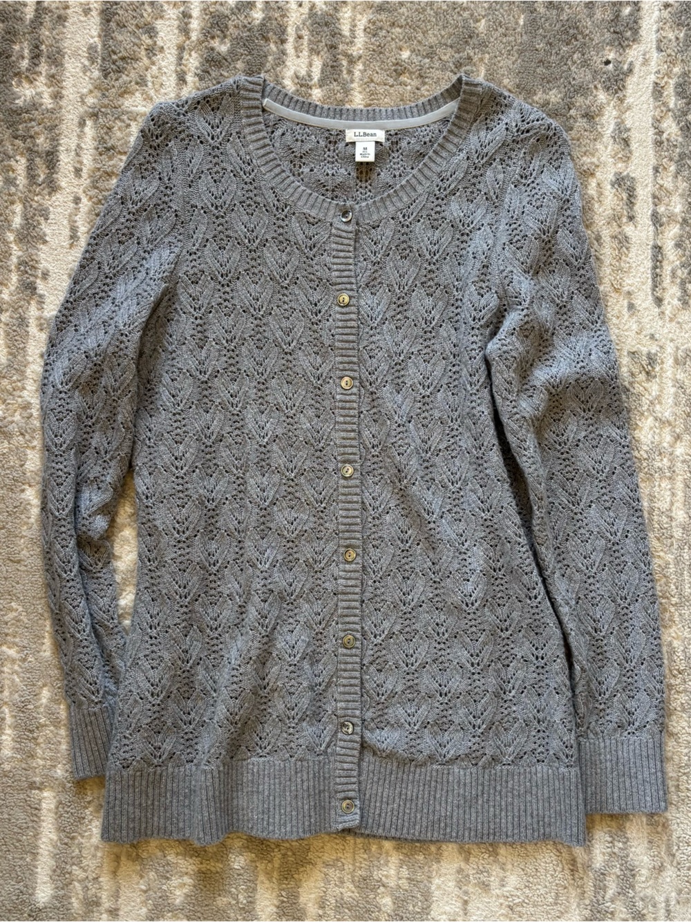 Gray Knit Button-Down Cardigan Size M